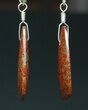 Red/Orange, Agatized Dinosaur Bone (Gembone) Earrings #84754-3